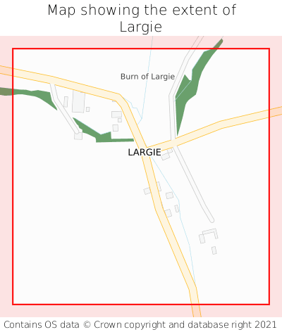 Map showing extent of Largie as bounding box
