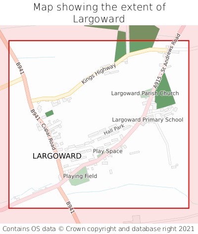 Map showing extent of Largoward as bounding box