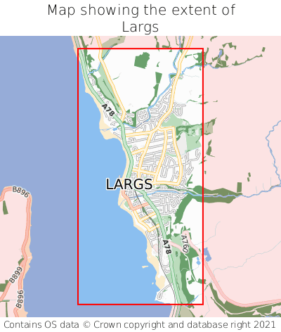 Map showing extent of Largs as bounding box