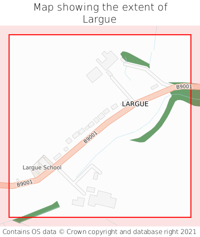 Map showing extent of Largue as bounding box
