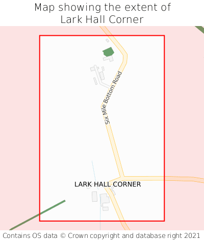 Map showing extent of Lark Hall Corner as bounding box