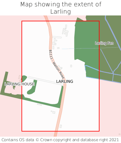 Map showing extent of Larling as bounding box