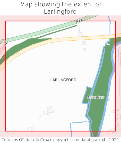 Map showing extent of Larlingford as bounding box