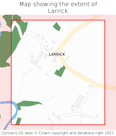 Map showing extent of Larrick as bounding box