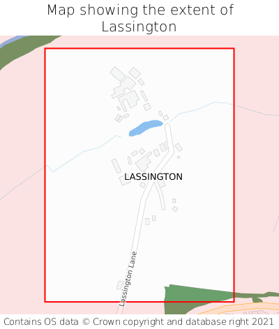 Map showing extent of Lassington as bounding box