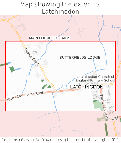 Map showing extent of Latchingdon as bounding box