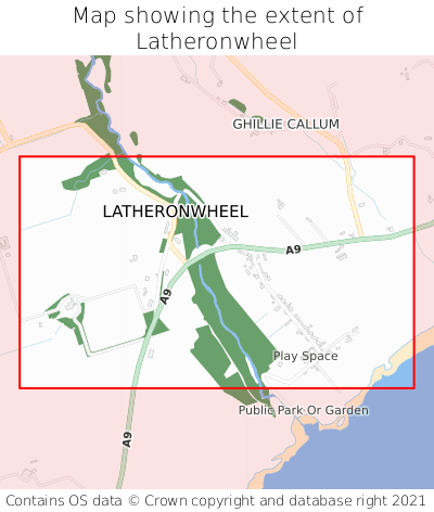 Map showing extent of Latheronwheel as bounding box