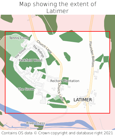 Map showing extent of Latimer as bounding box