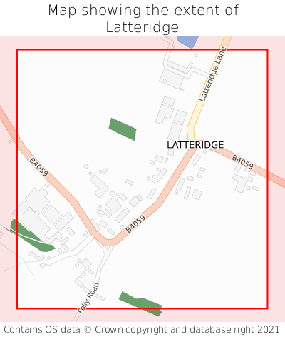 Map showing extent of Latteridge as bounding box