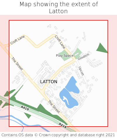 Map showing extent of Latton as bounding box