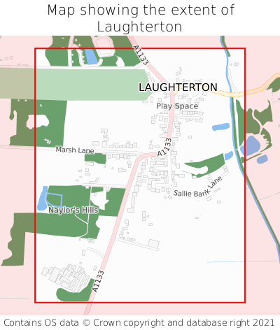 Map showing extent of Laughterton as bounding box