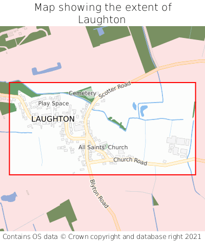 Map showing extent of Laughton as bounding box