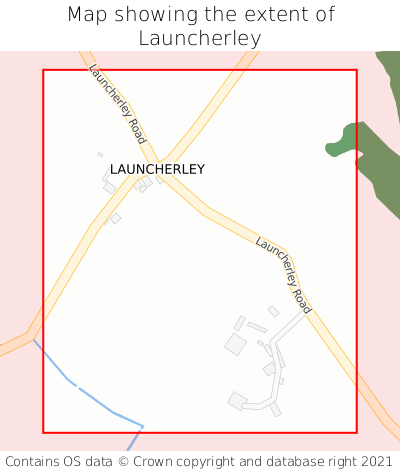 Map showing extent of Launcherley as bounding box