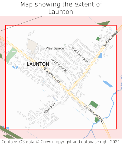 Map showing extent of Launton as bounding box