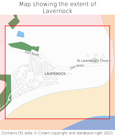 Map showing extent of Lavernock as bounding box