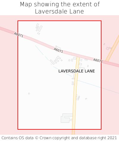 Map showing extent of Laversdale Lane as bounding box