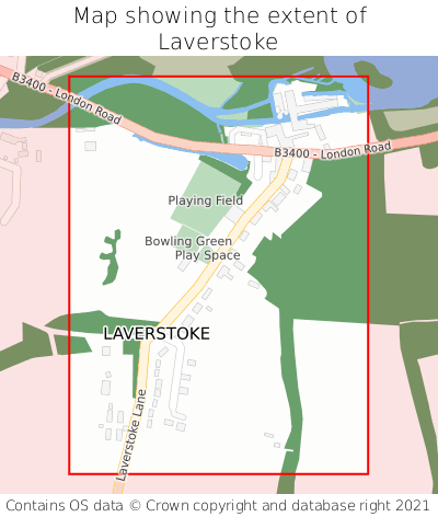 Map showing extent of Laverstoke as bounding box