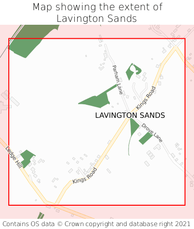 Map showing extent of Lavington Sands as bounding box