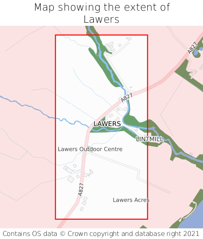Map showing extent of Lawers as bounding box