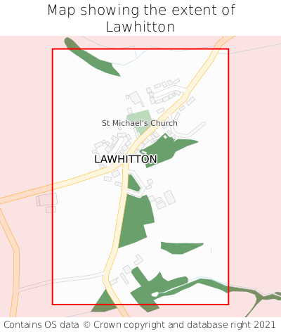 Map showing extent of Lawhitton as bounding box