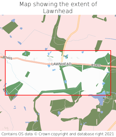 Map showing extent of Lawnhead as bounding box