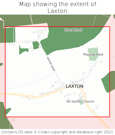 Map showing extent of Laxton as bounding box