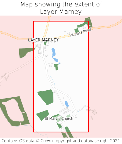Map showing extent of Layer Marney as bounding box