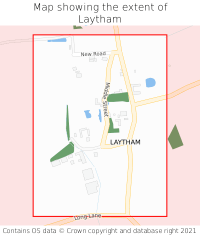 Map showing extent of Laytham as bounding box