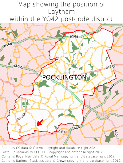 Map showing location of Laytham within YO42