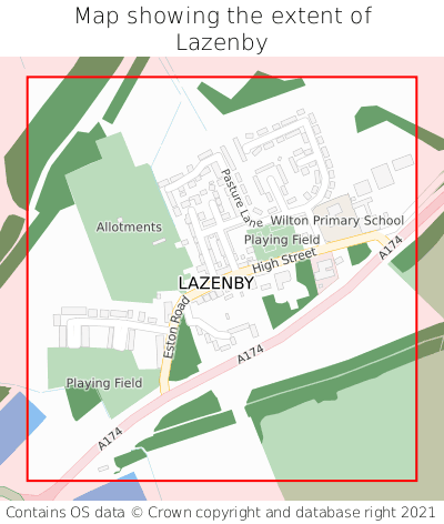 Map showing extent of Lazenby as bounding box