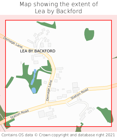 Map showing extent of Lea by Backford as bounding box