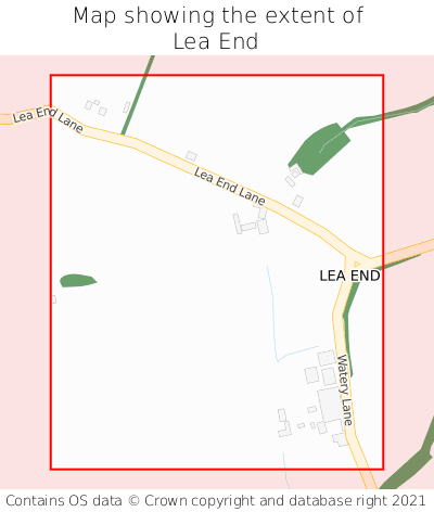 Map showing extent of Lea End as bounding box