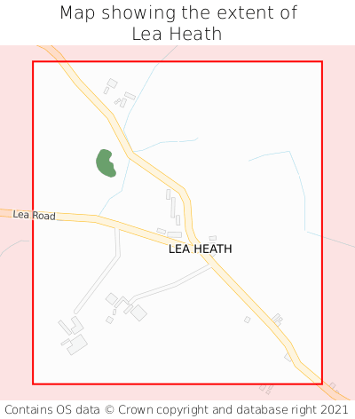 Map showing extent of Lea Heath as bounding box