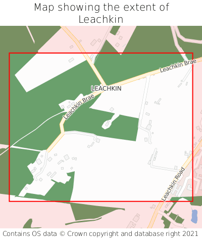 Map showing extent of Leachkin as bounding box