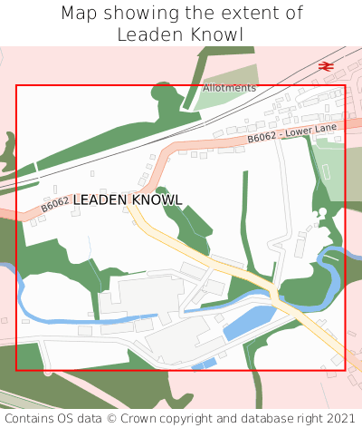 Map showing extent of Leaden Knowl as bounding box