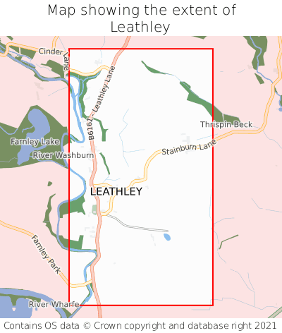 Map showing extent of Leathley as bounding box