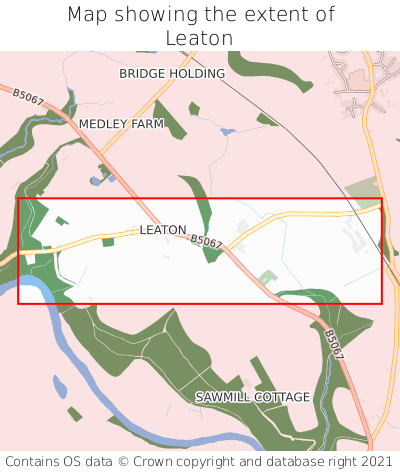 Map showing extent of Leaton as bounding box
