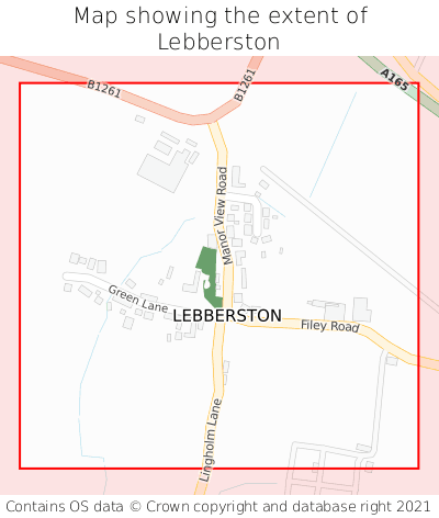 Map showing extent of Lebberston as bounding box