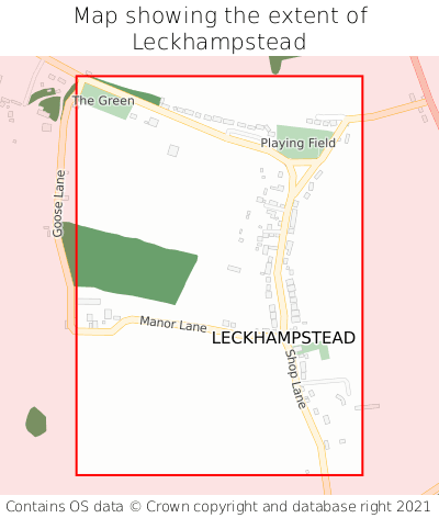 Map showing extent of Leckhampstead as bounding box