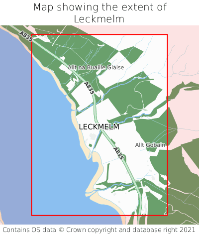 Map showing extent of Leckmelm as bounding box