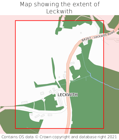 Map showing extent of Leckwith as bounding box