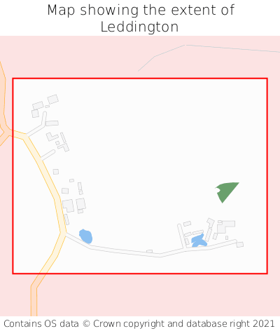 Map showing extent of Leddington as bounding box