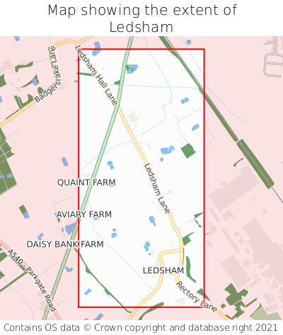 Map showing extent of Ledsham as bounding box