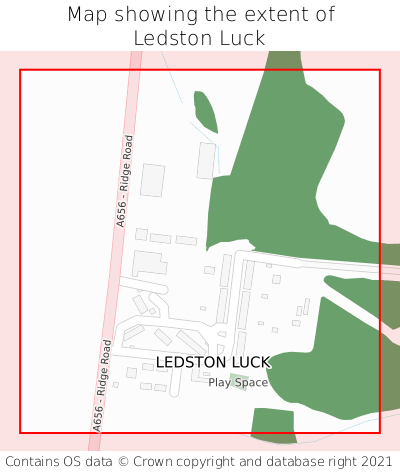 Map showing extent of Ledston Luck as bounding box