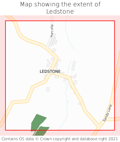 Map showing extent of Ledstone as bounding box