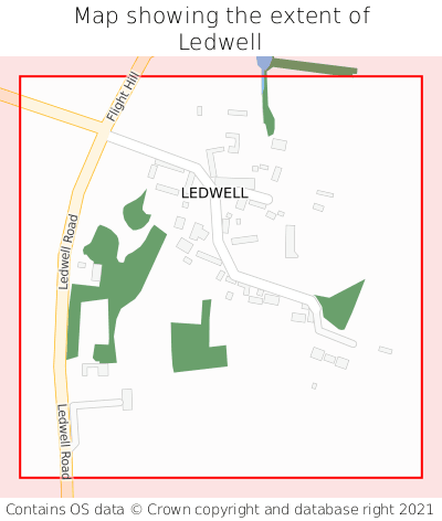 Map showing extent of Ledwell as bounding box