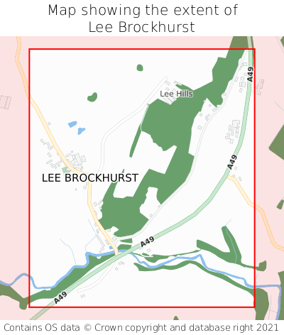 Map showing extent of Lee Brockhurst as bounding box