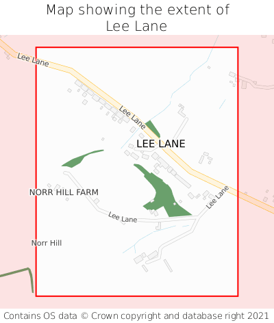 Map showing extent of Lee Lane as bounding box