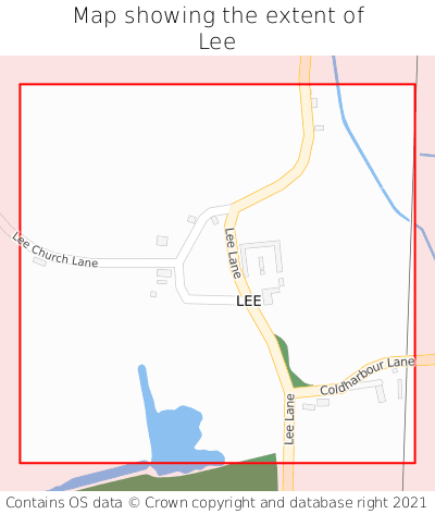Map showing extent of Lee as bounding box