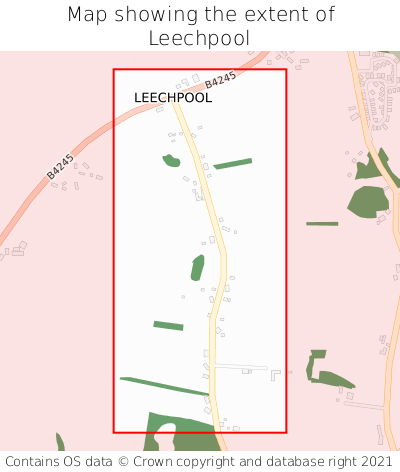 Map showing extent of Leechpool as bounding box